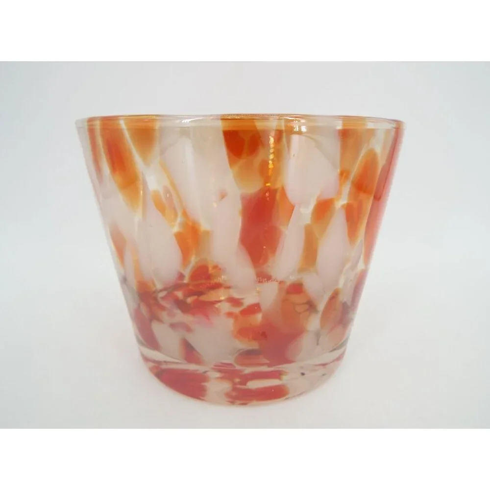 Art Glass Bowl Vase Confetti Millefiori Pattern Handmade in Poland